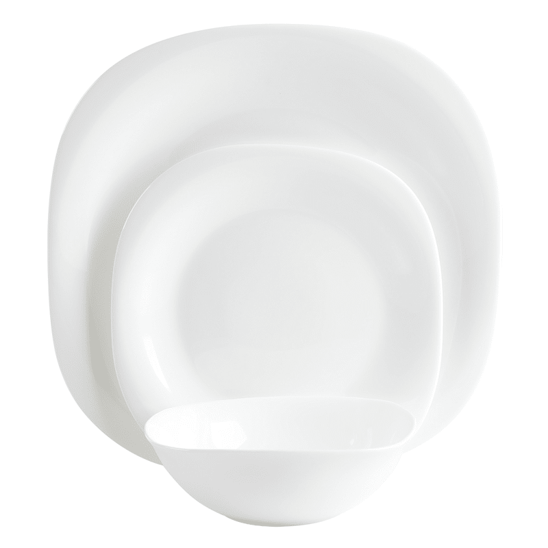 NEXT 12 Piece SOFT SQUARE Porcelain White Dinner Set NEW