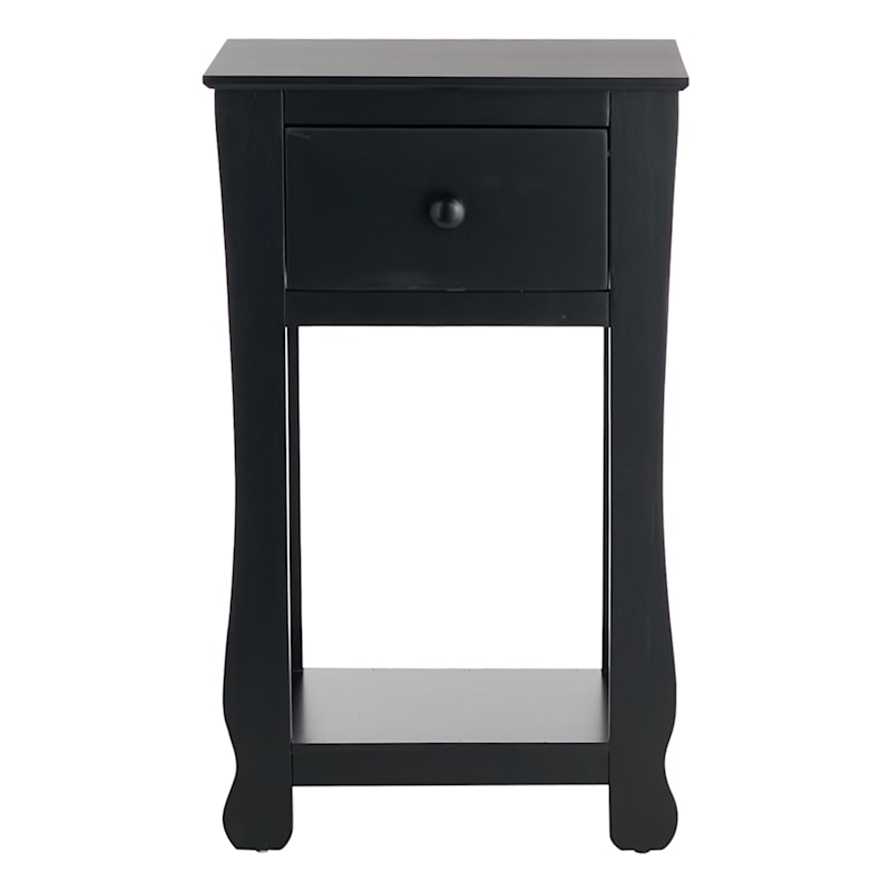Providence Theodore 1-Drawer Thick Leg End Table, Black