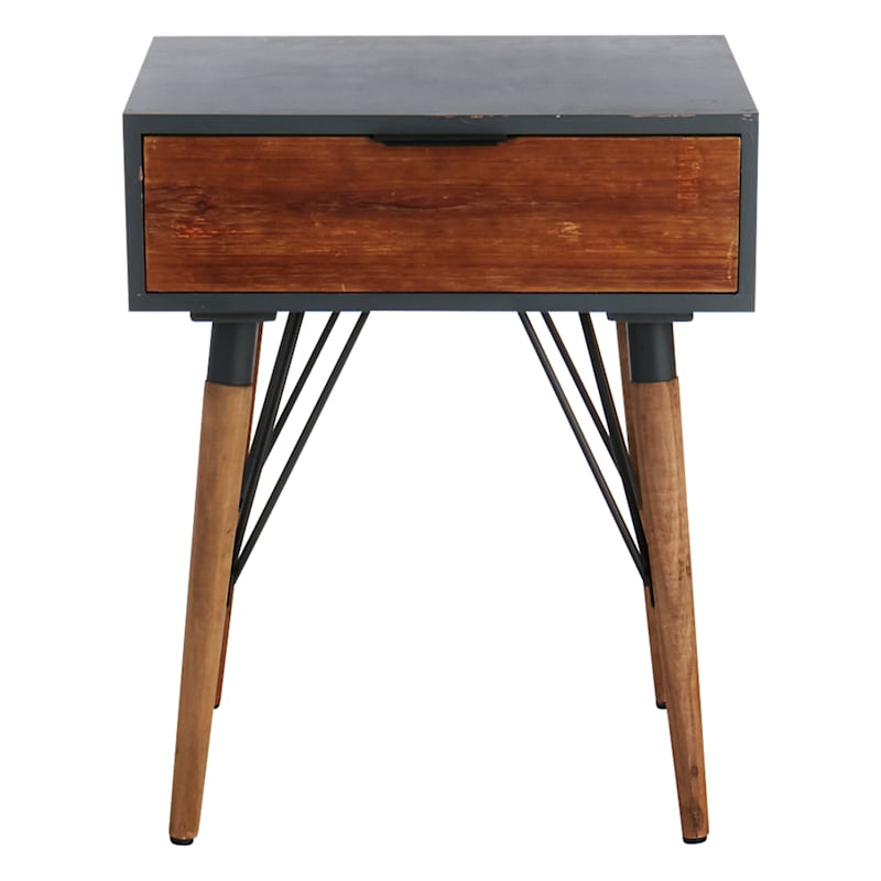 1-Drawer Wood & Metal Table