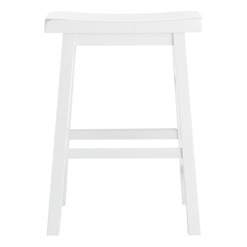Providence White Saddle Backless Counter Stool, 24"