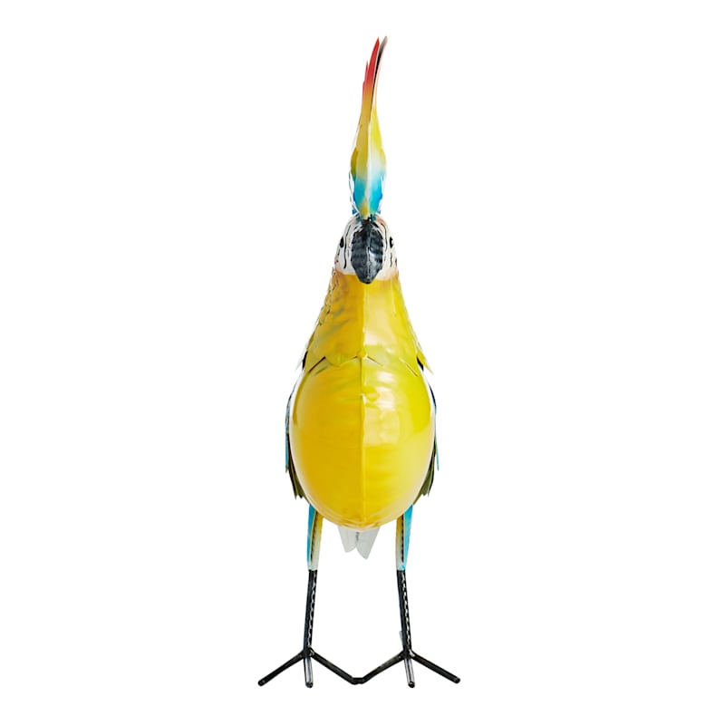 Metal Parrot Outdoor Garden Statue, 15.5"