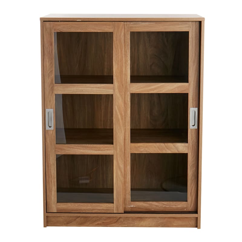 Honeybloom Fullerton 3-Shelf Sliding Door Cabinet