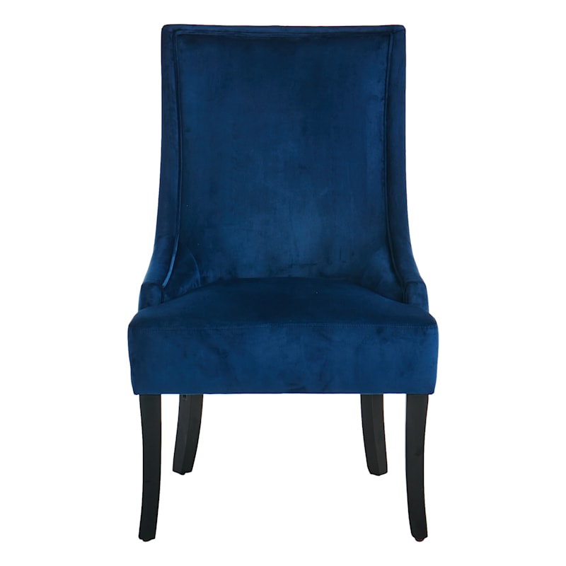 Providence Cassia Velvet Accent Chair, Navy Blue