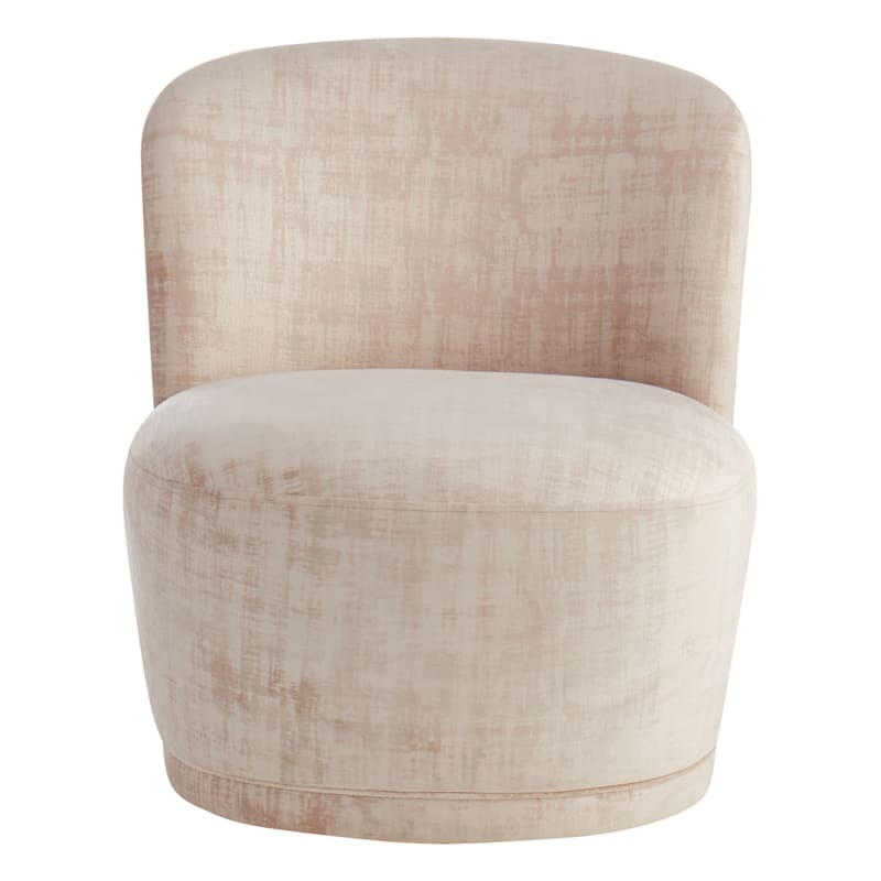 Laila Ali Caila Taupe Velvet Swivel Chair