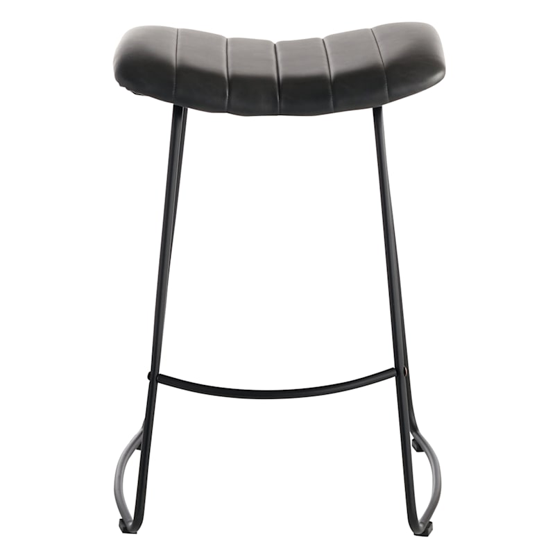 Crosby St. Jude Black Backless Barstool, 30"