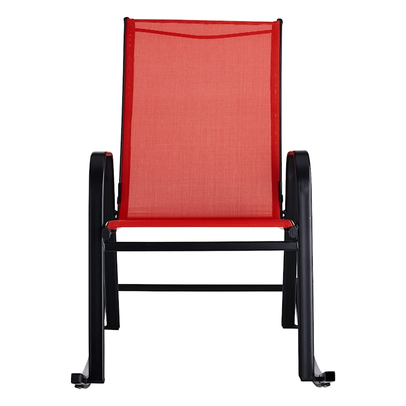 Red Sling Patio Rocking Chair