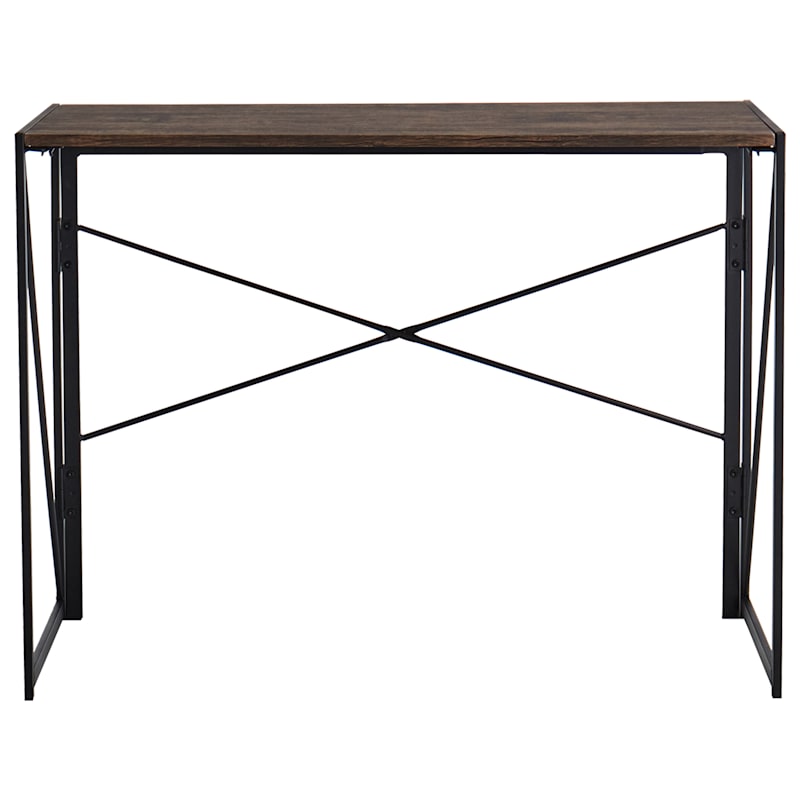 Dakota Black & Brown Industrial Modern Office Desk
