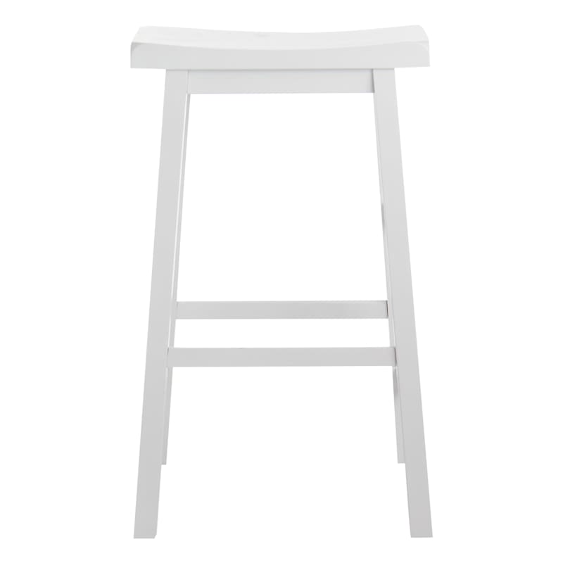 Providence White Saddle Backless Barstool, 29"