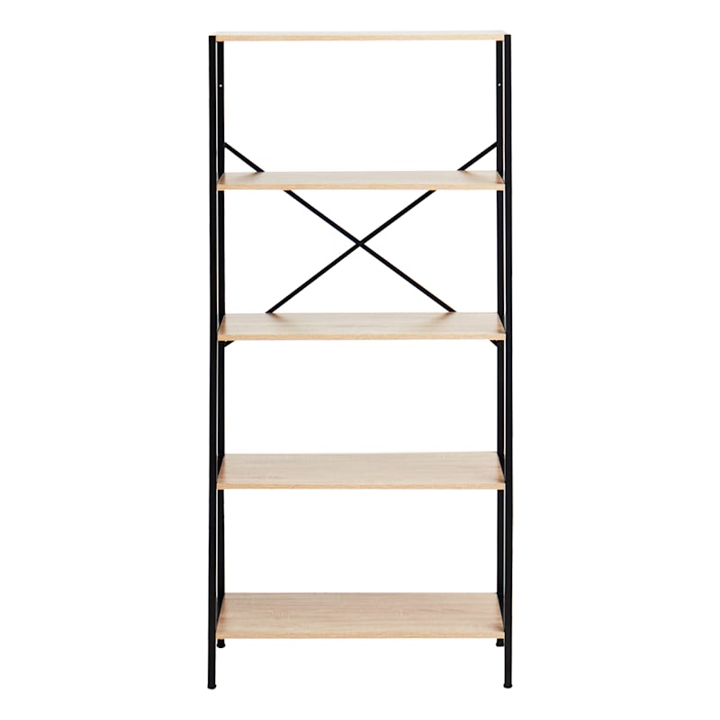 Honeybloom 4-Tier Burnaby Wood & Metal Bookshelf