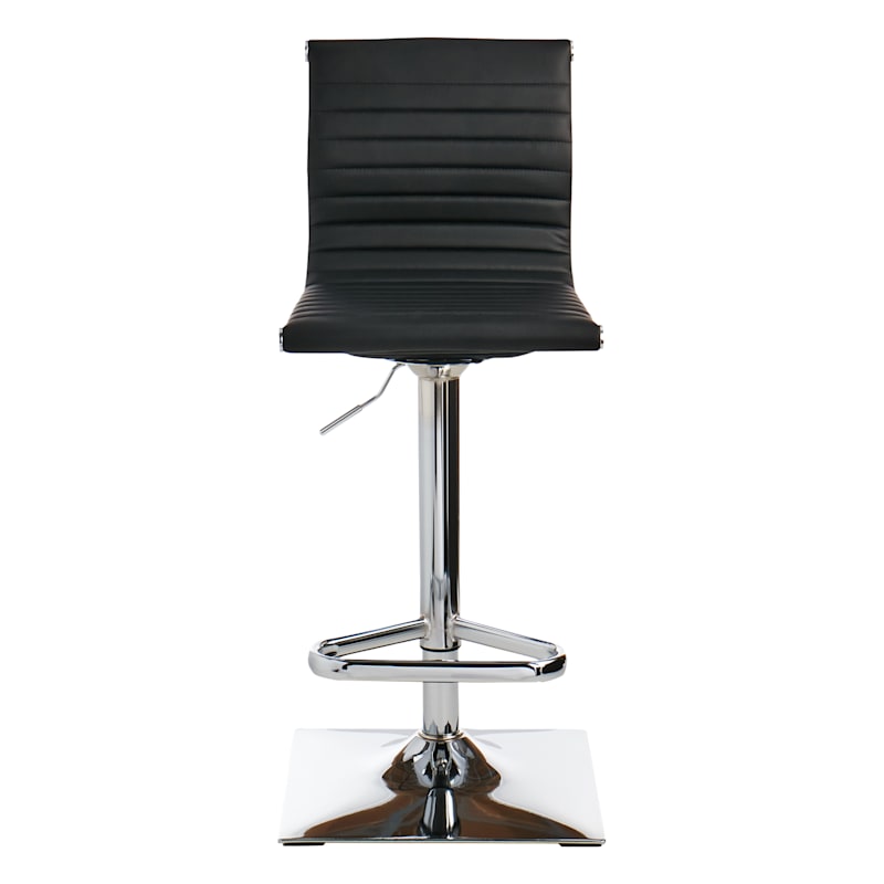 Crosby St. Maxwell Adjustable Faux Leather Barstool, Black