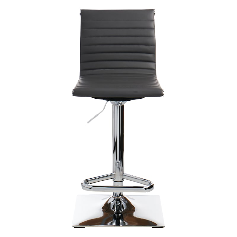 Crosby St. Maxwell Adjustable Faux Leather Barstool, Grey