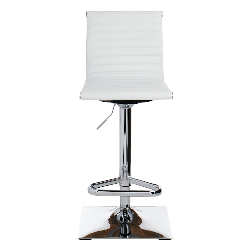 Crosby St. Maxwell Adjustable Faux Leather Barstool, White