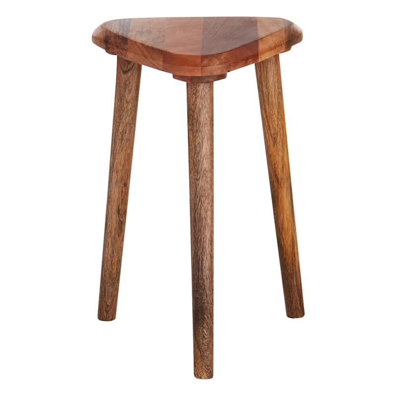 Found & Fable Triangle Mango Wood Side Table