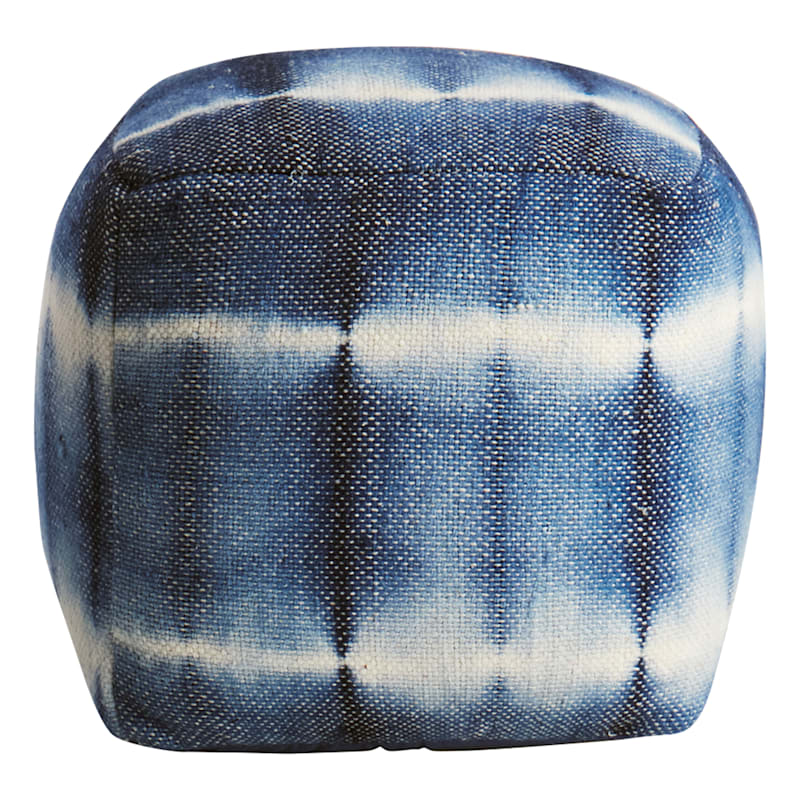 Ty Pennington Shyloh Shibori Print Pouf, Blue