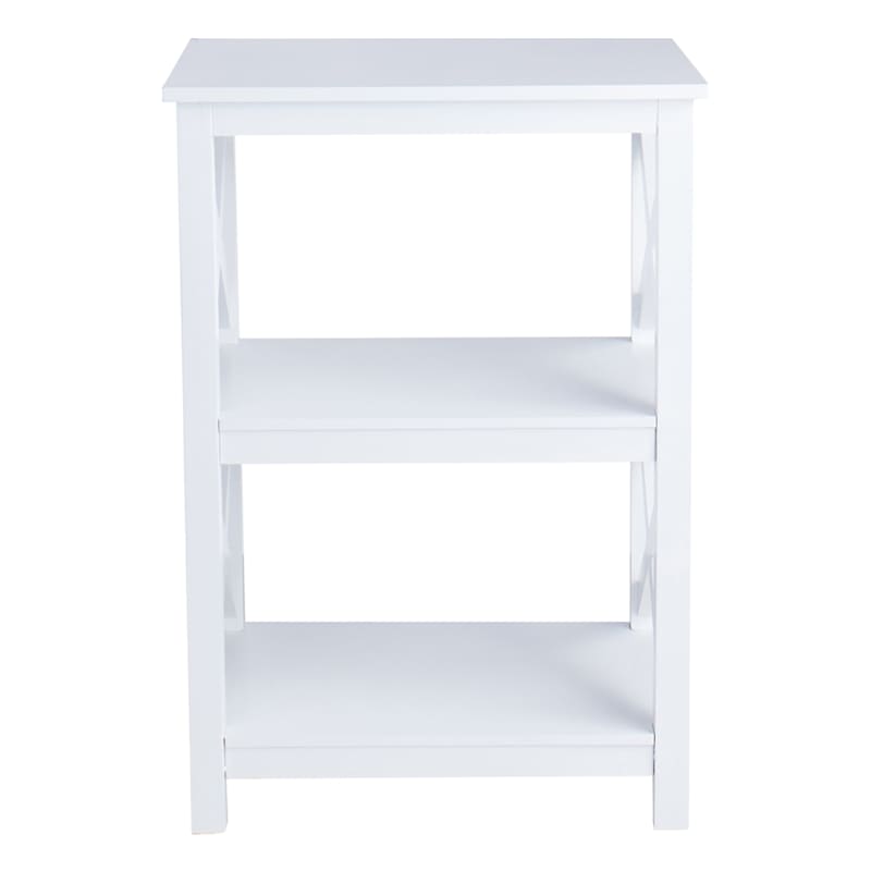 Providence Xavier 2-Tier White Accent Table, 26"