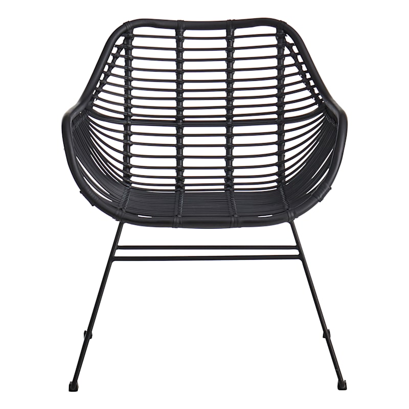 Found & Fable Wates All-Weather Wicker Outdoor Chair, Black