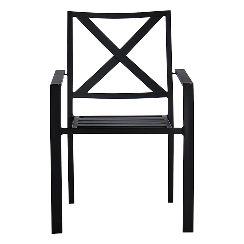 Crosby St Grammercy Black X-Back Outdoor Dining Chair