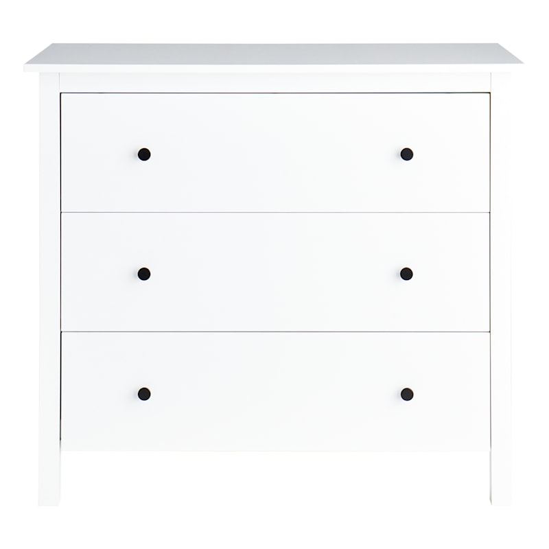 Taylor 3-Drawer Faux Wood Dresser, White