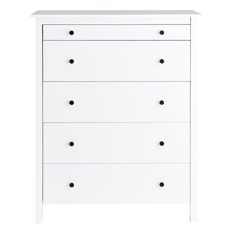 Taylor 5-Drawer Faux Wood Dresser, White