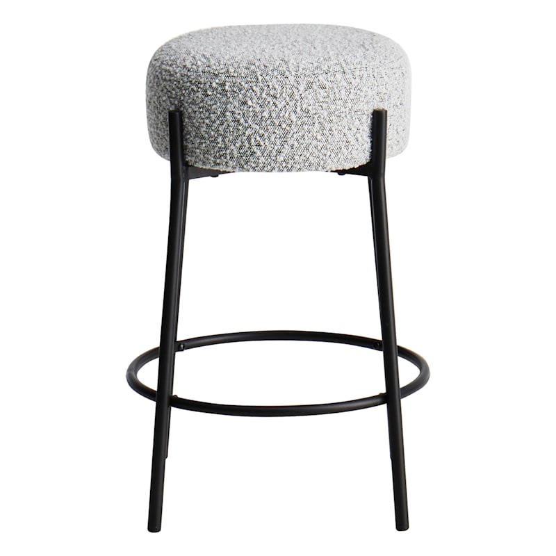 Crosby St. Harwood White & Black Backless Counter Stool, 26"
