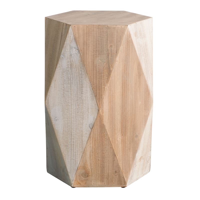 Found & Fable Hexagon Wood Accent Table