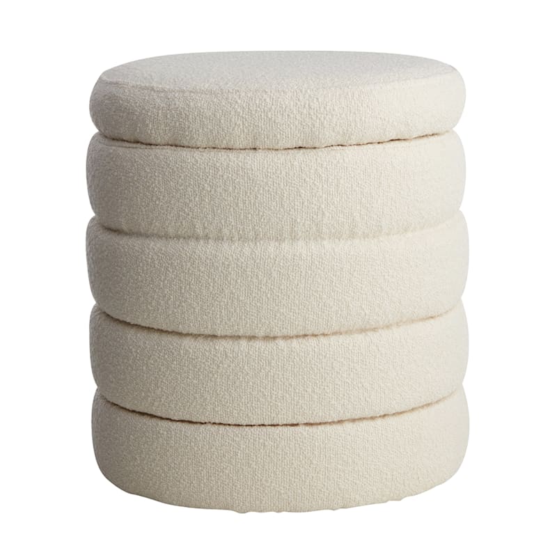 Boucle storage clearance ottoman