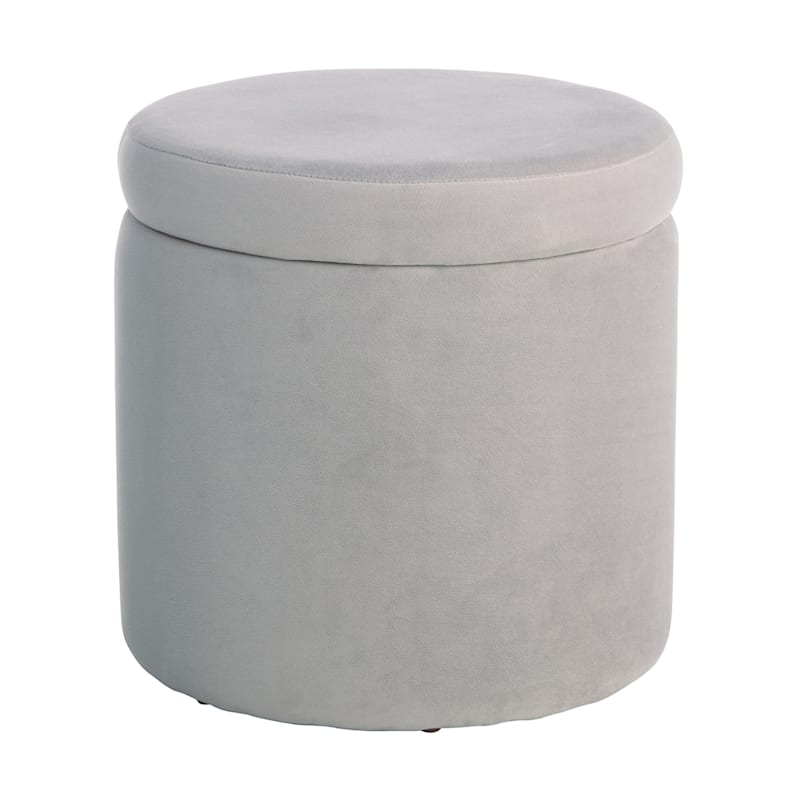 Stuart Round Storage Ottoman, Grey