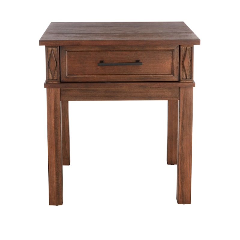 Providence Winston 1-Door Side Table, Brown