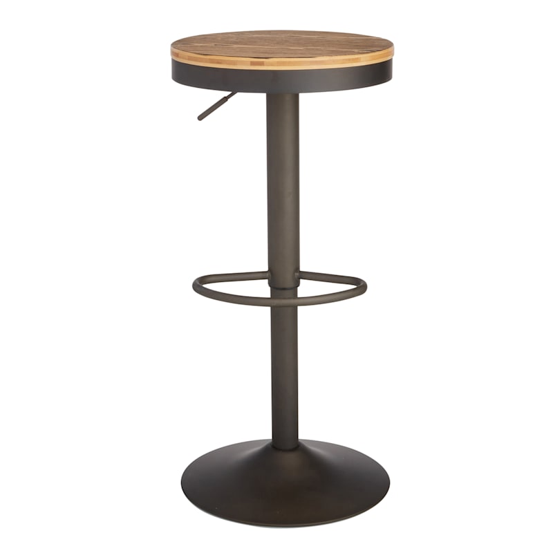 Dakota Adjustable Modern Industrial Barstool, Antique Bronze