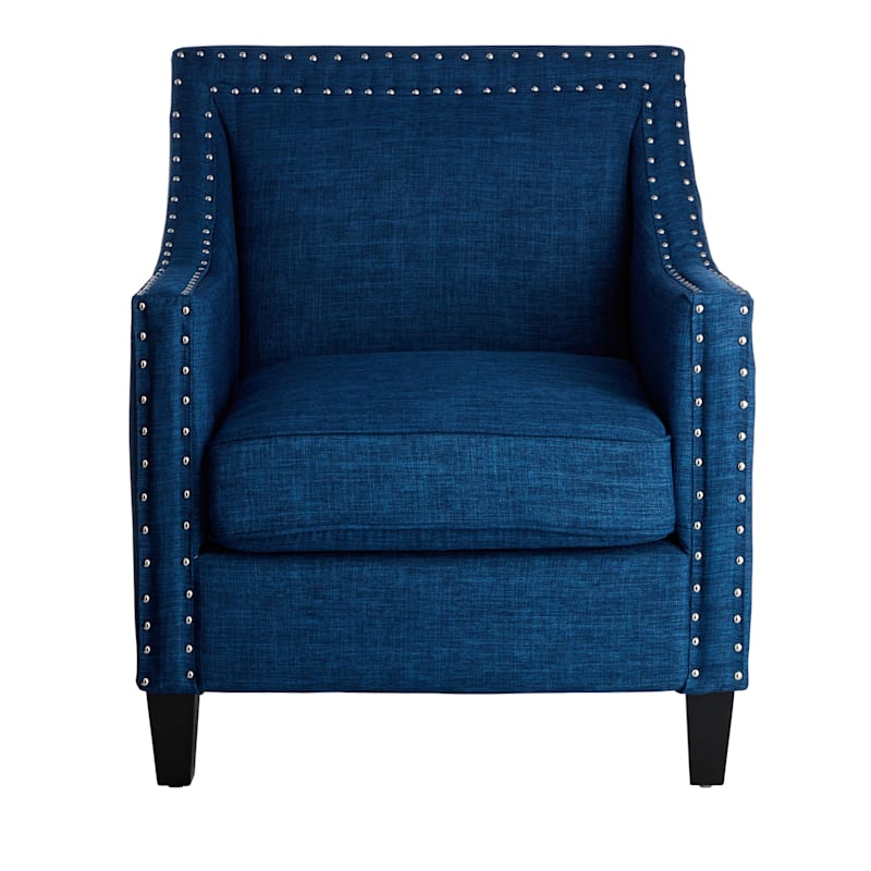 Providence Erica Studded Accent Chair, Blue