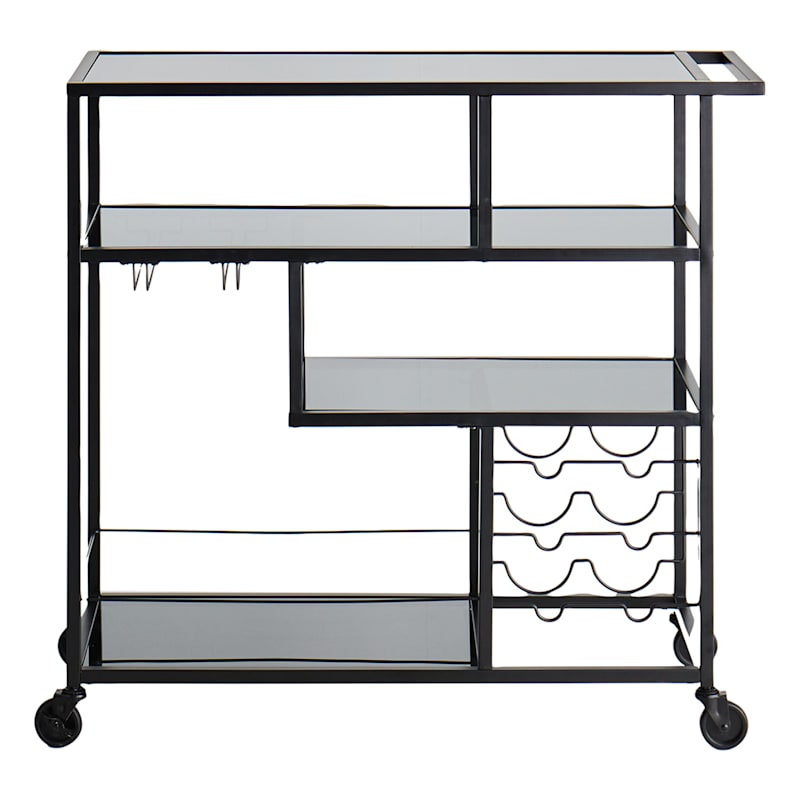 Crosby St. Brooklyn Metal Bar Cart, Black