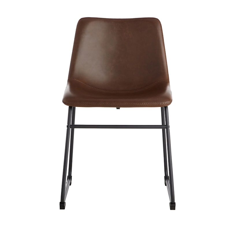 Crosby St. Drake Faux Leather Dining Chair, Espresso Brown