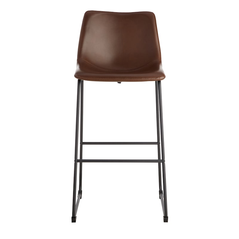 Crosby St. Drake Faux Leather Barstool, Espresso Brown