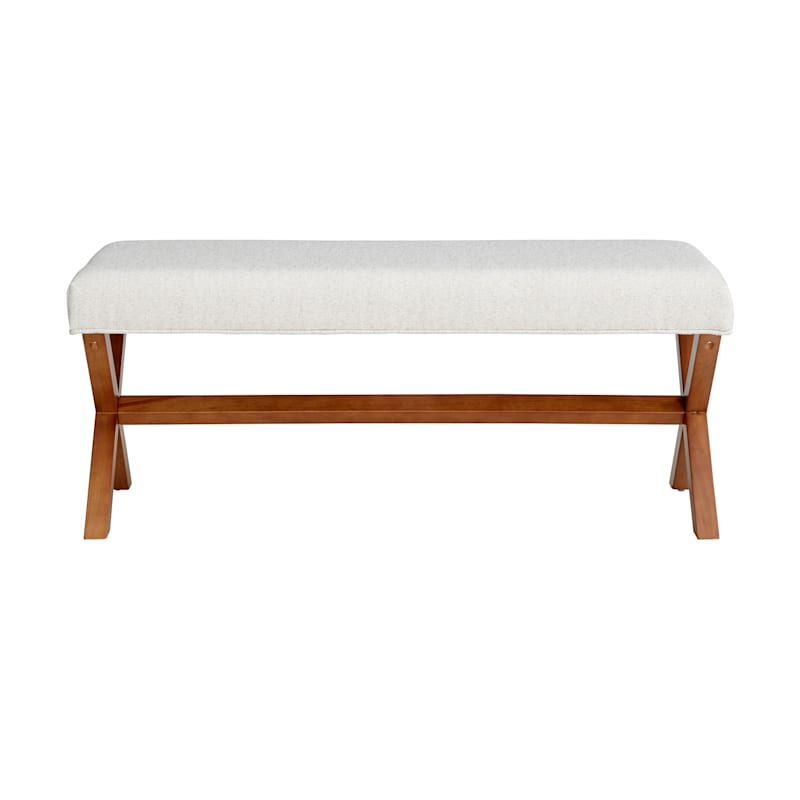 Honeybloom Jordan Chenille Bench, Ivory