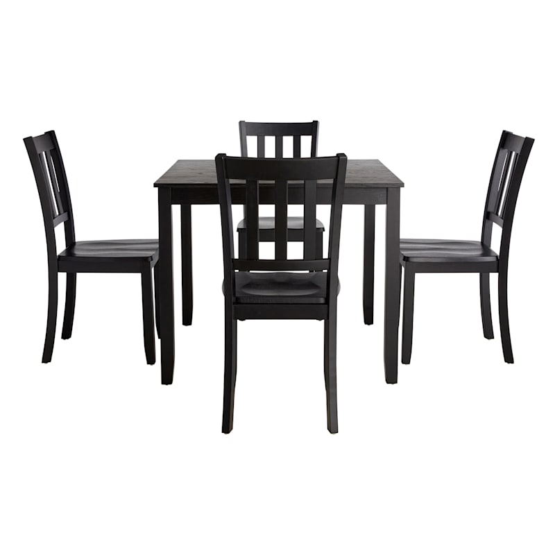 Uptown 5-Piece Wooden Dining Set, Black