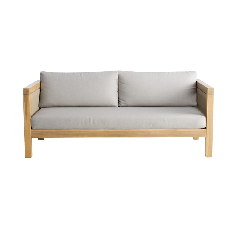 Park City Blonde Acacia Wood Patio Sofa