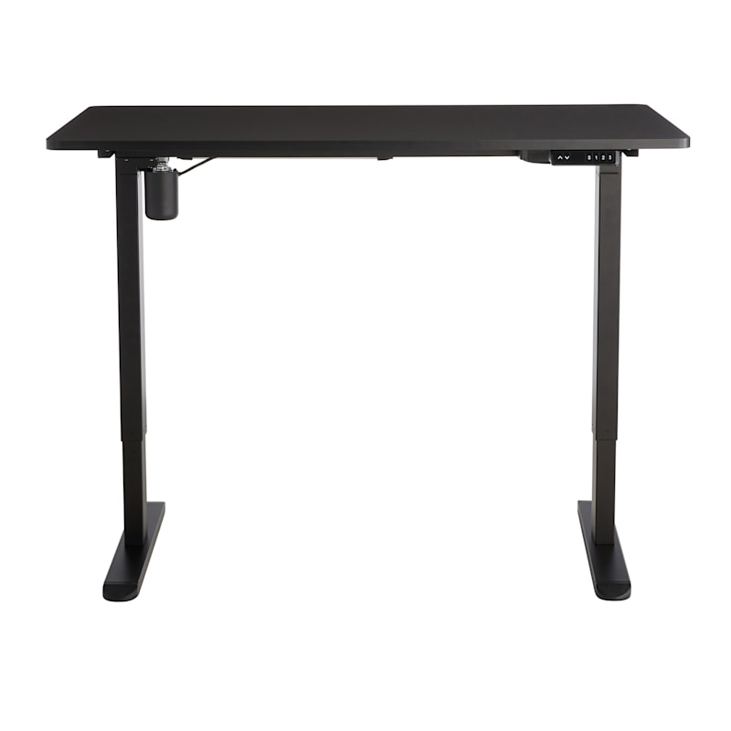 Owen wood & Metal Adjustable Office Desk, Black