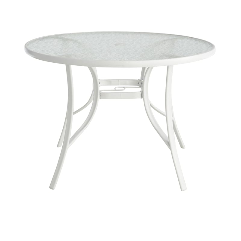 Woodhill Round Patio Dining Table, White