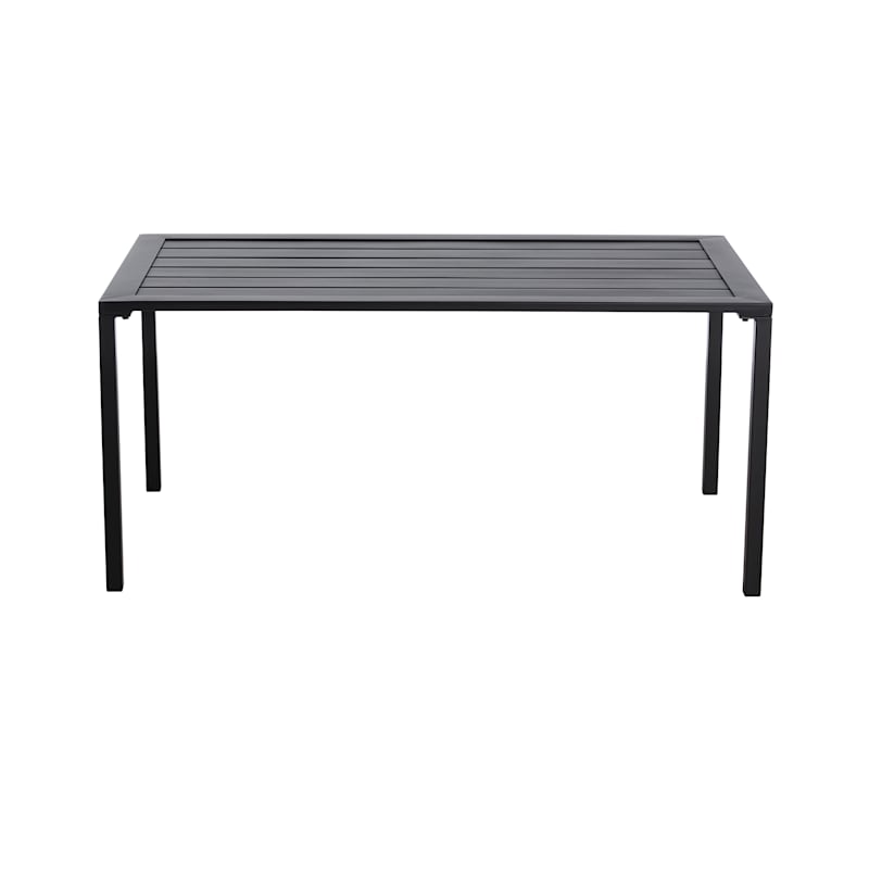 Grammercy Black Steel Slat Patio Coffee Table, 26.5"