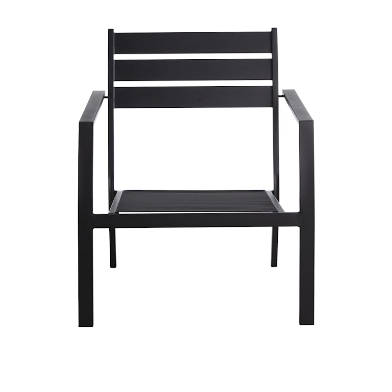 Grammercy Black Steel Sling Patio Chair