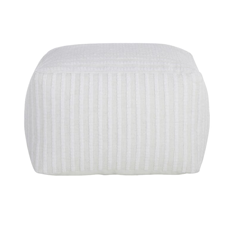 Bubble Dot Pouf, White