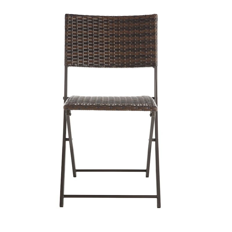 Hampton Wicker Patio Folding Chair, Brown