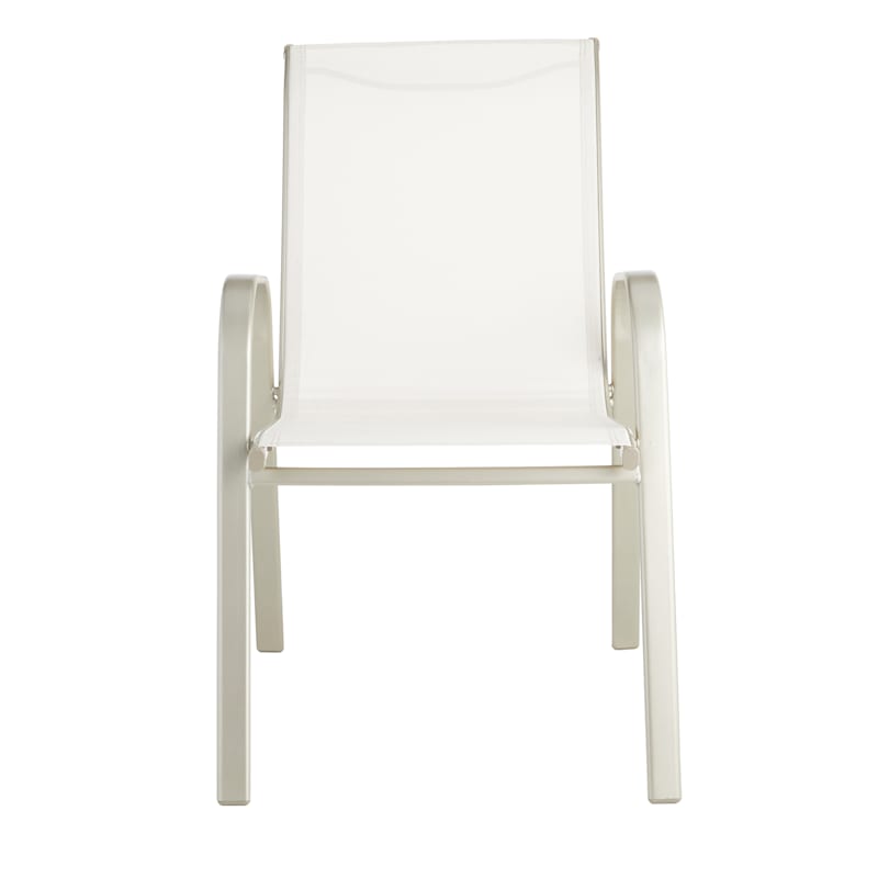 Stackable Sling Patio Chair, Beige & Champagne