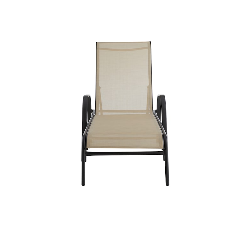 Stackable Sling Patio Chaise Lounge Chair, Taupe