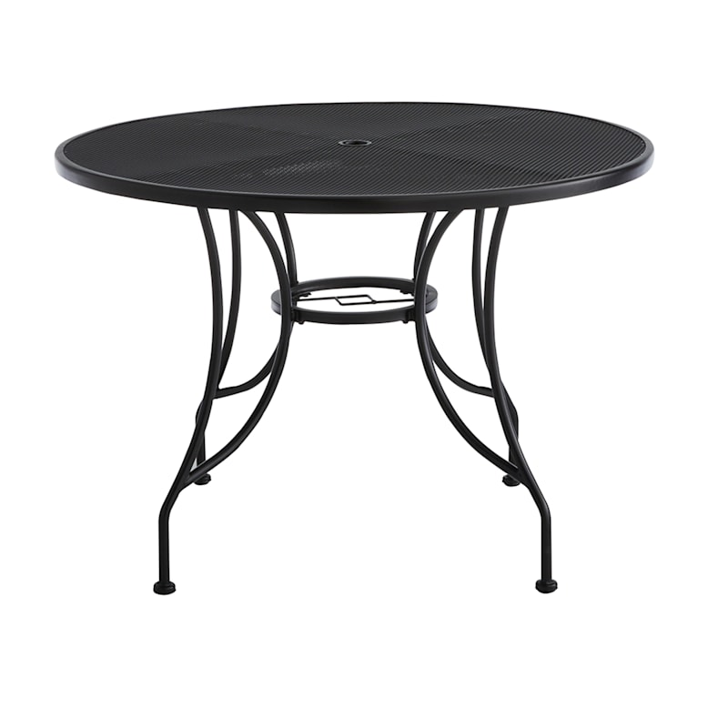 Woodhill Round Metal Patio Dining Table, Black