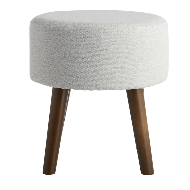 Emmy Stool with Dark Wooden Legs, Taupe