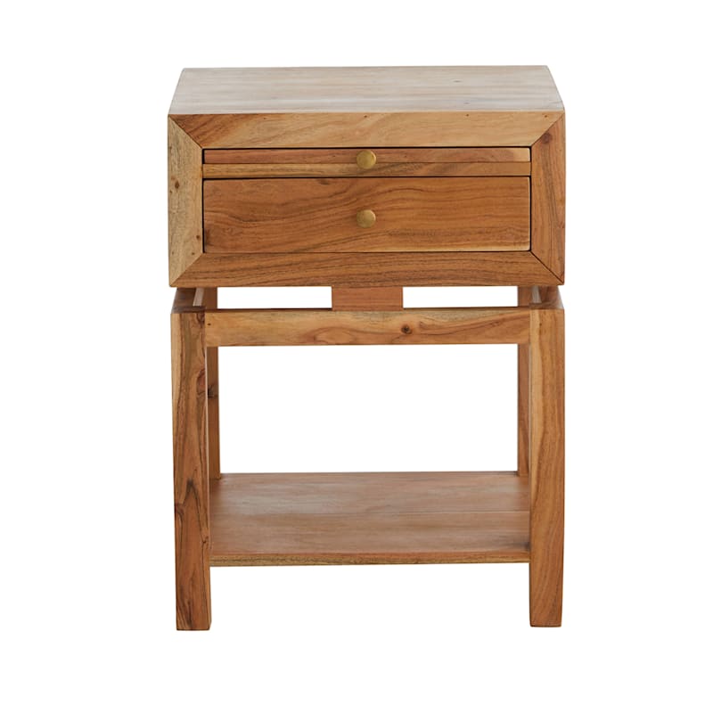Found & Fable Maddison Natural Wood Side Table with Drawer