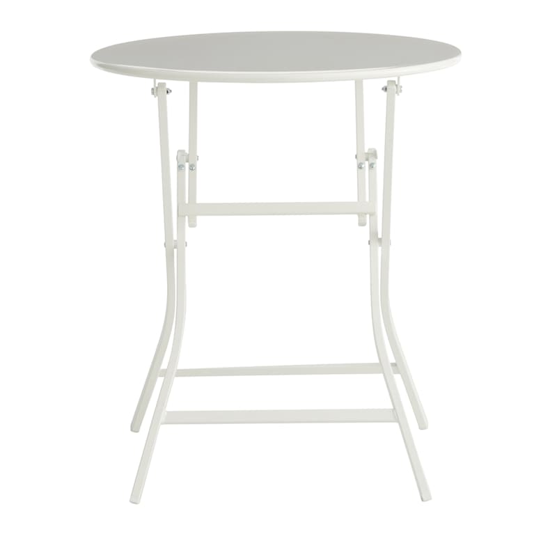 Providence Metal Patio Folding Table, White