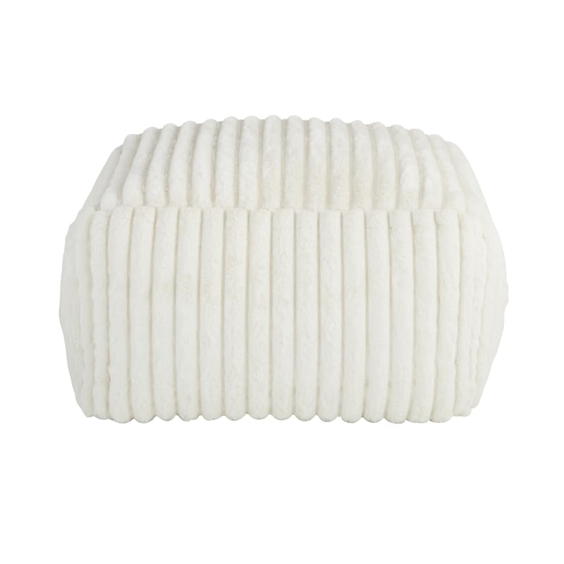 Tracey Boyd Esme Channeled Fur Pouf, Ivory