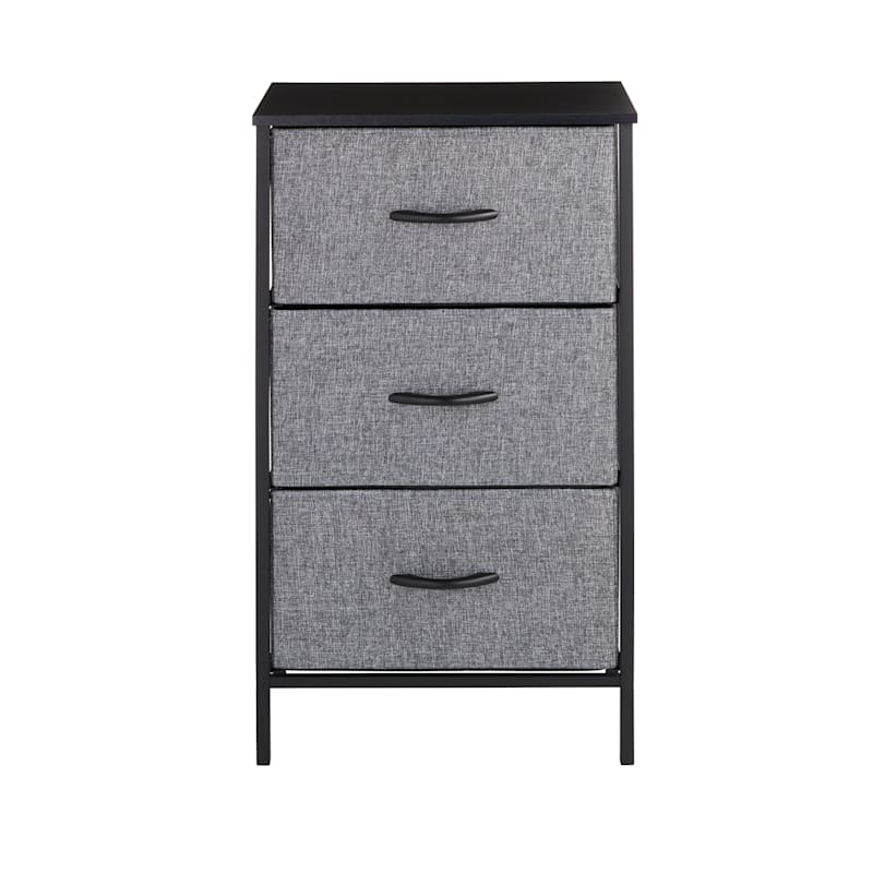 Seth 3-Drawer Storage Tower, Dark Grey